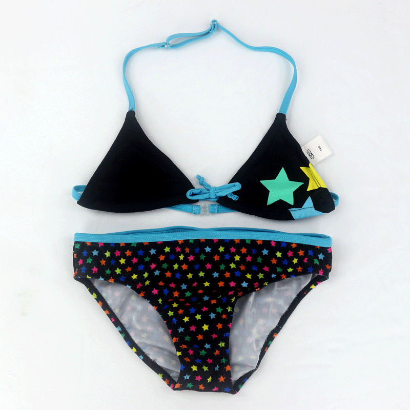 Nouveau Maillot de bain Bikini pour enfants, motif étoile mignon, fendu,