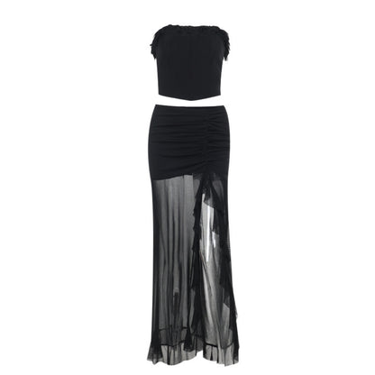 Tube Top Mid-length Dress Set Women