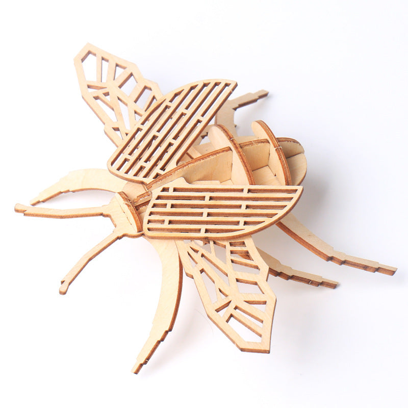 Children's DIY Wooden Toys, Wooden Toy Models, Three-dimensional Puzzles, Assembling Insect Models