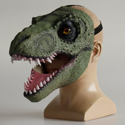 Dinosaur Moving Mouth Latex Mask Huvudbonader Halloween Party Cos Rekvisita