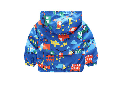 Boys And Children's Jackets Airplane Printed Baby Windbreaker Jackets