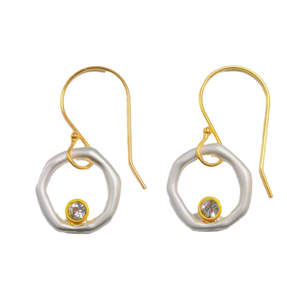 Irregular Circles Eardrops Rhinestone Sweet