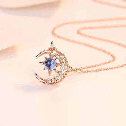 Collier Étoile Et Lune De Style Explosif Tendance Féminine