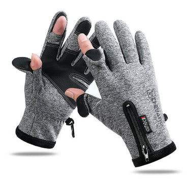 Opened-Finger Gloves Touchscreen Unisex Waterproof Windproof Warm Winter Gloves For Cycling Fishing Skiing