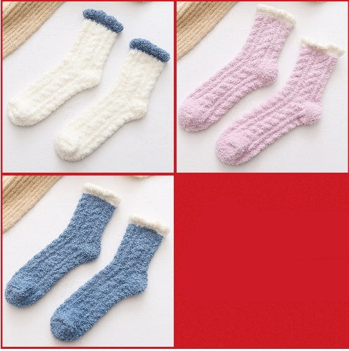 Chaussettes thermiques moelleuses pour femmes, chaussettes chaudes d'automne et d'hiver