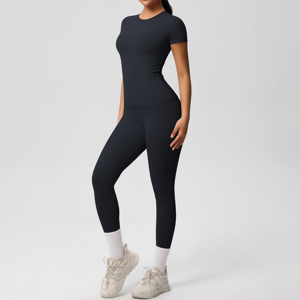 C it all Stretch Sports T-Shirt & High Waist Yoga Pants Set