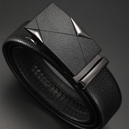 Men's Genuine Leather Automatic Pure Leather Belt - Authentic Confidence