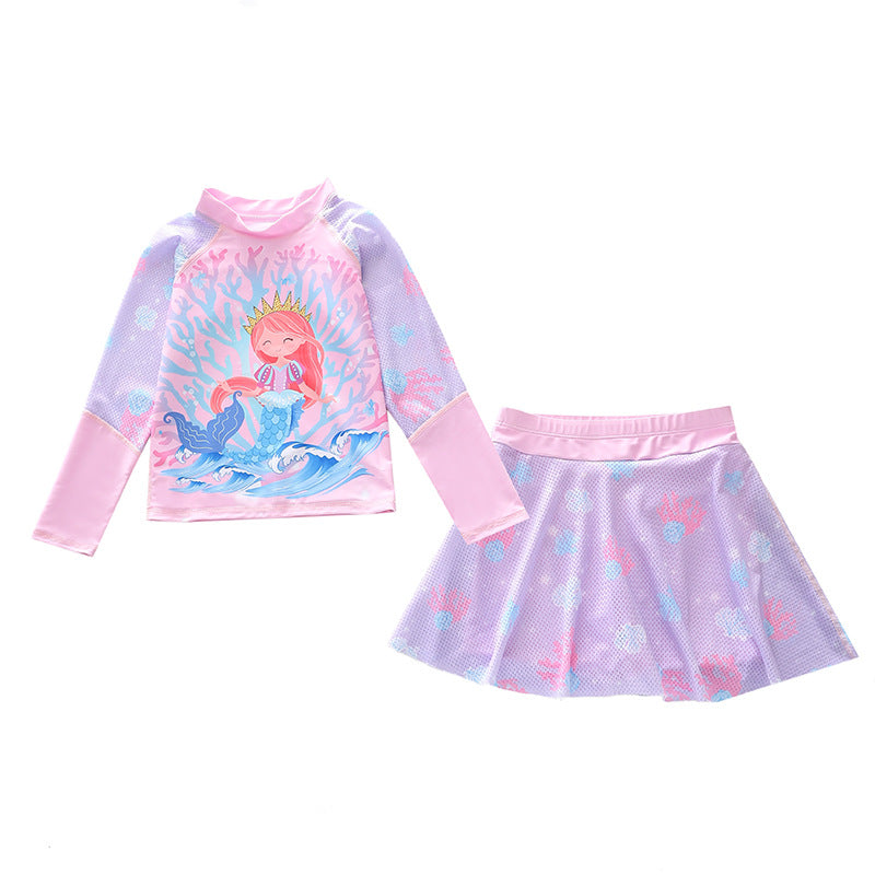 Nouveau Maillot de bain enfant jupe fendue femme anti-ddos