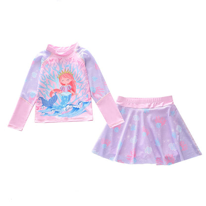 Nouveau Maillot de bain enfant jupe fendue femme anti-ddos