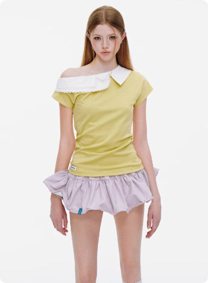 Women's Retro Pleated Ballet Skirt - Low Waist Cotton Blend