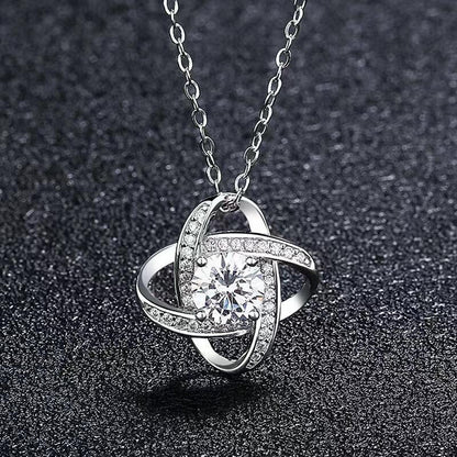 Four Leaf Clover Zircon Necklace Earrings Crystal Love Necklaces For Women