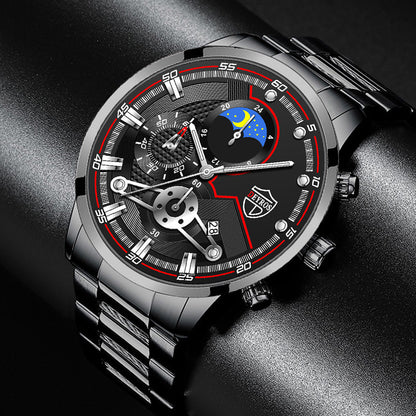 Mode Herr Kalender Armbandsur Affärs Quartz Klocka Studentklocka