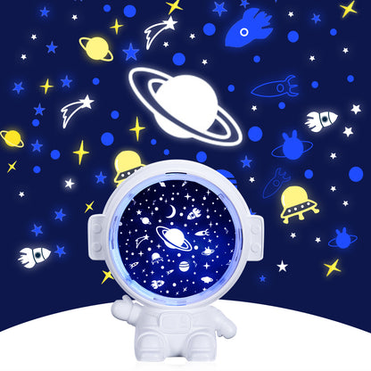 Galaxy Star Projector Starry Sky Night Light Astronaut Lamp Room Decr Gift Child Kids Baby Christmas Spaceman Projection