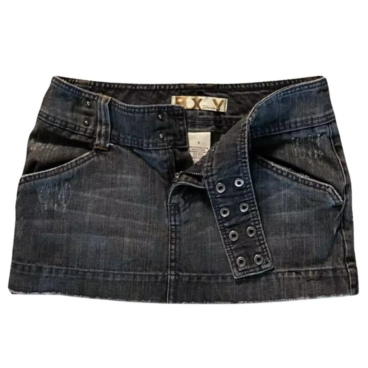 Womens Low-rise Denim Skirt For Summer