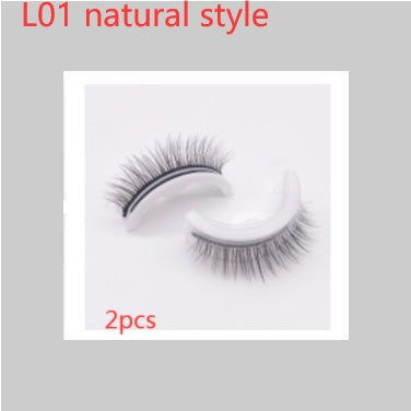 Återanvändbara 3D Mink Lashes naturliga falska ögonfransar Självhäftande falska limmar fria lass Makeup ögonfrans Extens Silk ögonfransar