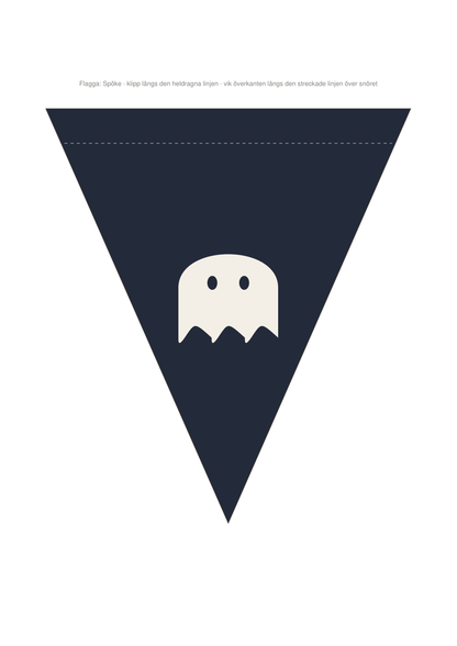 Halloween-dekorationen — girlang & fönstersilhuetter (printbar PDF)