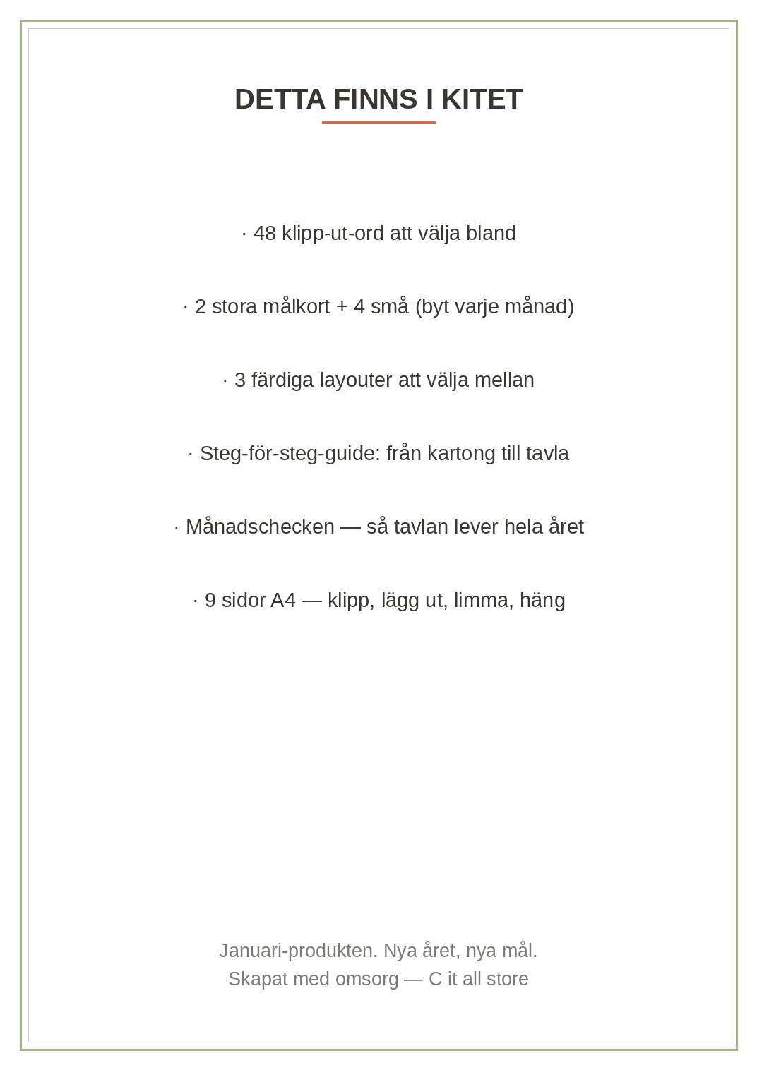 Vision board-kit 2027 — 48 klipp-ut-ord, målkort, layouter & månadscheck (printbar PDF)