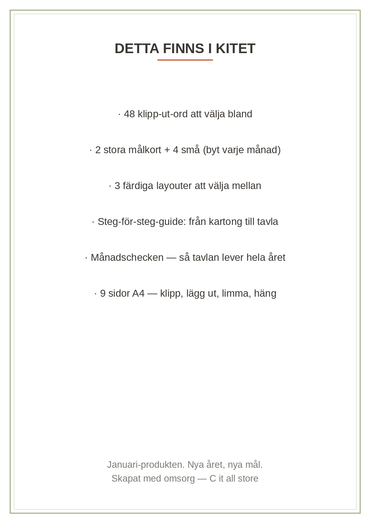 Vision board-kit 2027 — 48 klipp-ut-ord, målkort, layouter & månadscheck (printbar PDF)