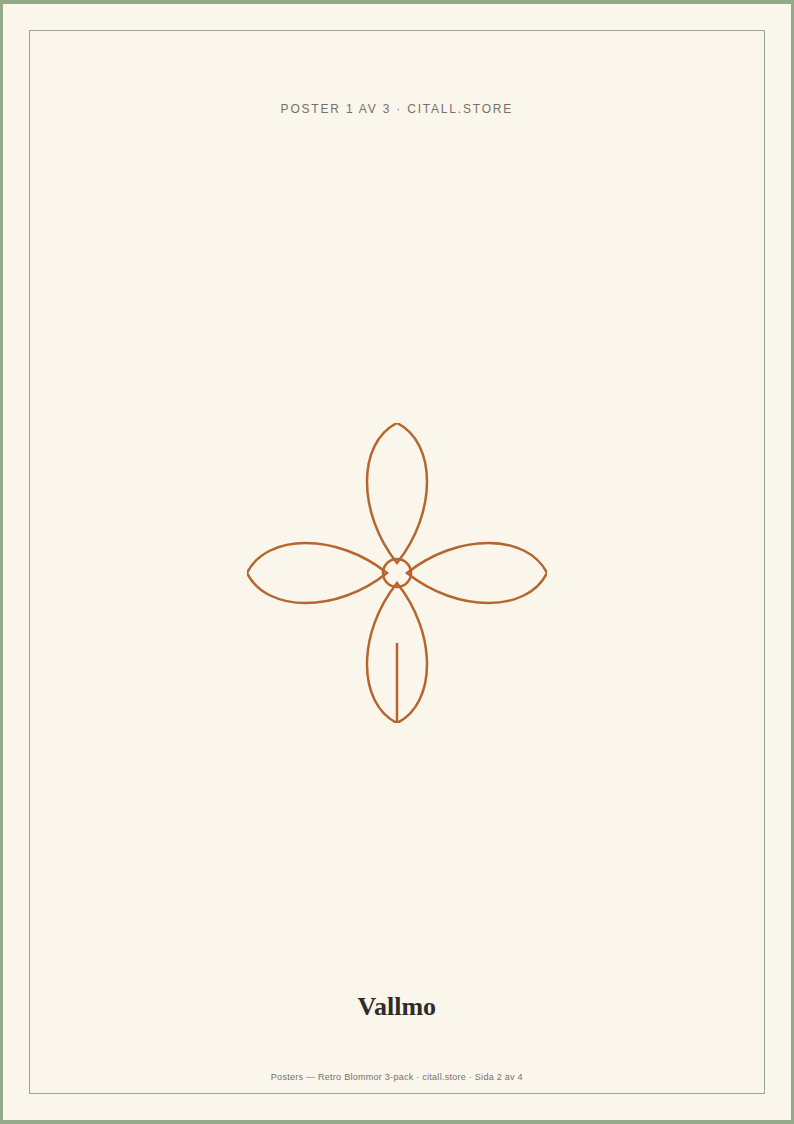 Posters — Retro Blommor 3-pack — 149 kr