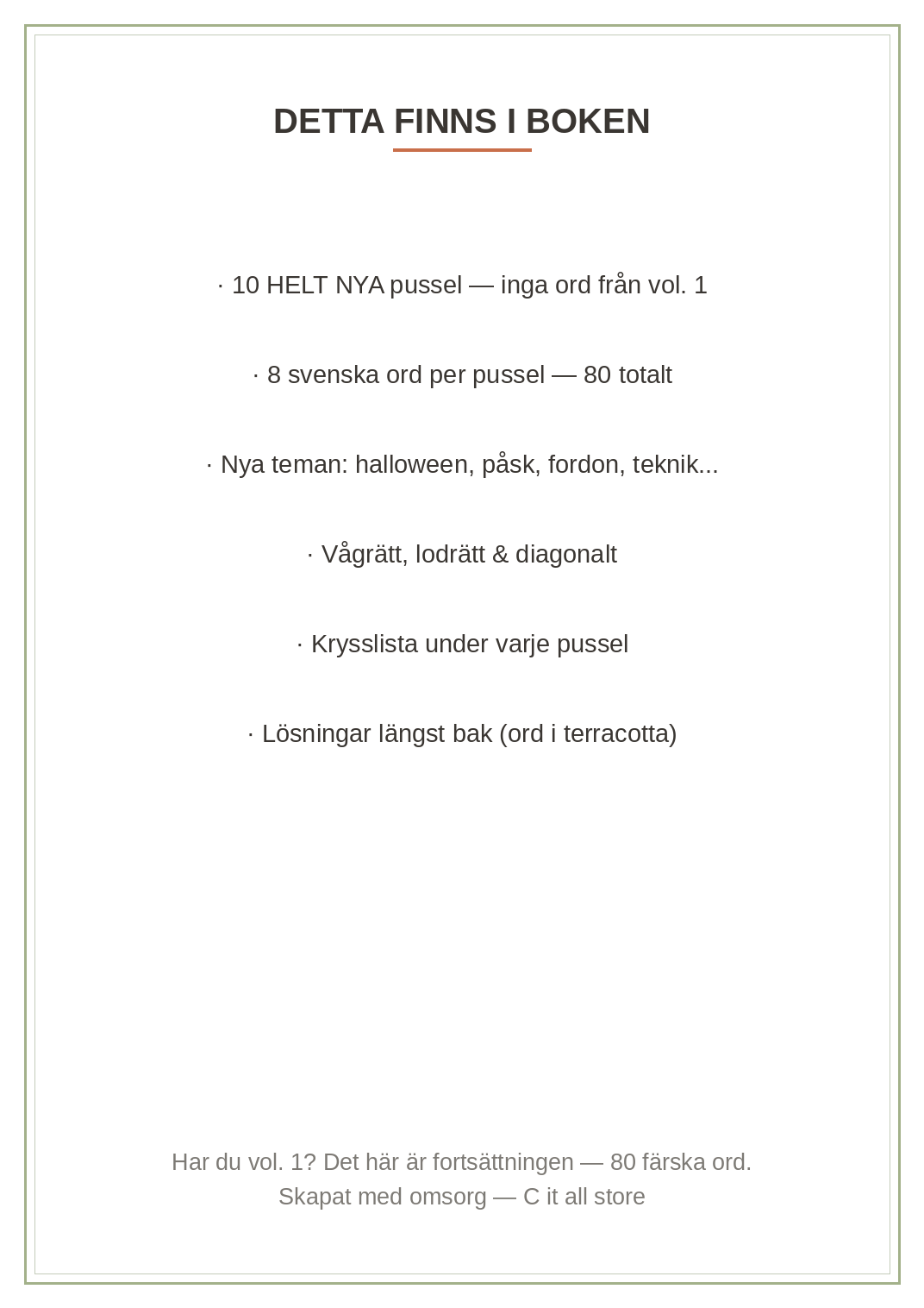 Ordletar-boken vol. 2 — 10 nya teman, 80 svenska ord att hitta + lösningar (printbar PDF)