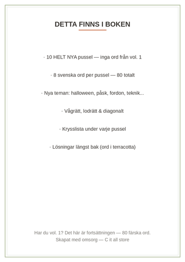 Ordletar-boken vol. 2 — 10 nya teman, 80 svenska ord att hitta + lösningar (printbar PDF)