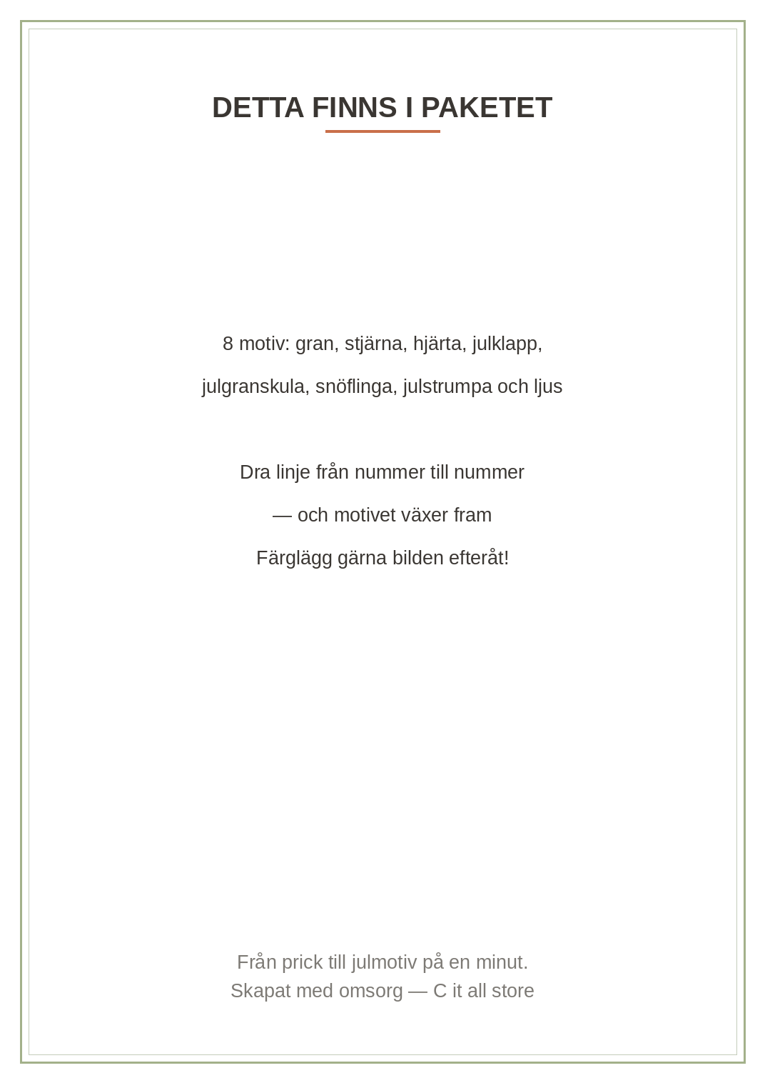 Punkt till punkt — Jul vol. 1: 8 motiv att dra fram (printbar PDF)