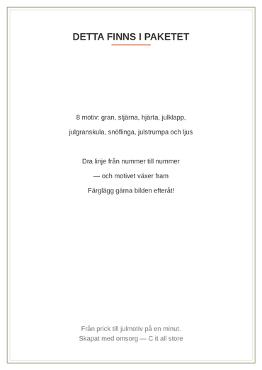 Punkt till punkt — Jul vol. 1: 8 motiv att dra fram (printbar PDF)