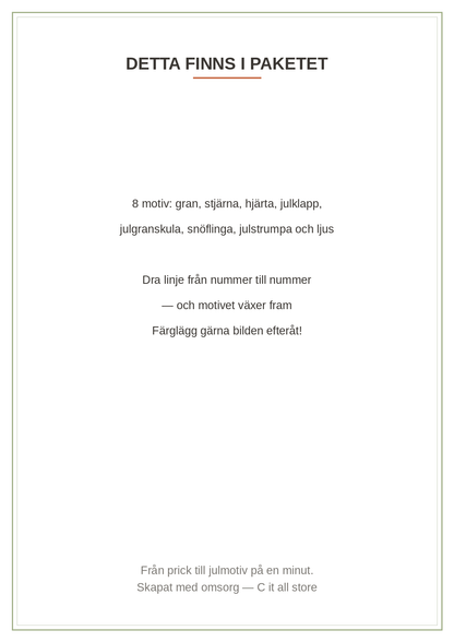 Punkt till punkt — Jul vol. 1: 8 motiv att dra fram (printbar PDF)