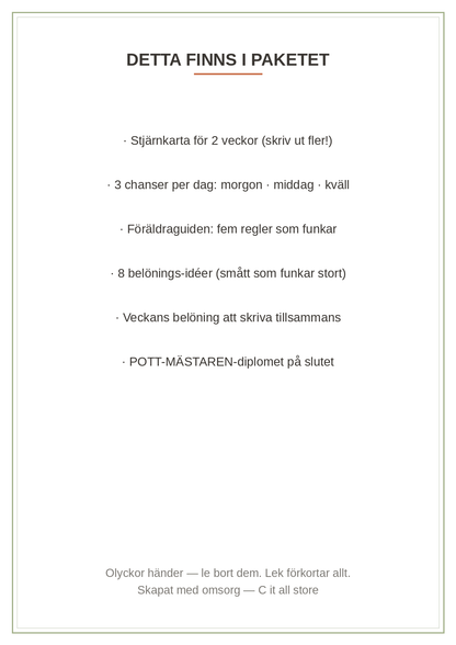Pottränings-stjärnkarta — 2 veckor, belöningar & diplom (printbar PDF)