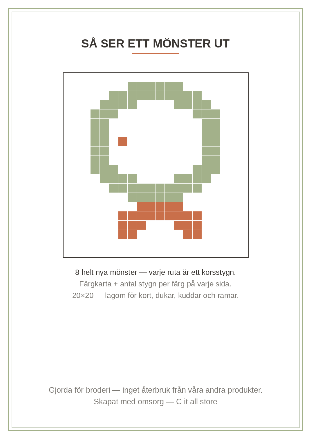 Korsstygnspaket Jul vol. 1 — 8 julmönster att brodera (printbar PDF)