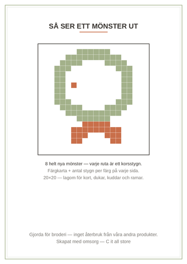 Korsstygnspaket Jul vol. 1 — 8 julmönster att brodera (printbar PDF)