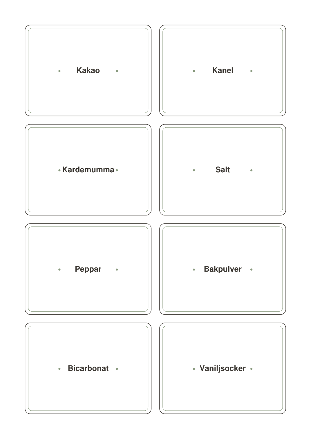 Skafferietiketter — 40 svenska etiketter att skriva ut (printbar PDF)