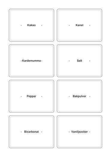 Skafferietiketter — 40 svenska etiketter att skriva ut (printbar PDF)