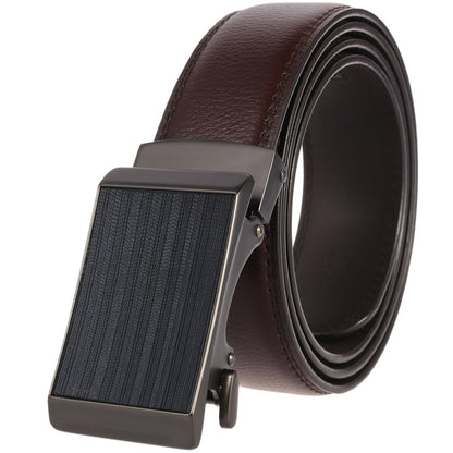Men's Cowhide Alloy Automatic Buckle Business Casual Pant Belt - Effortless Professional