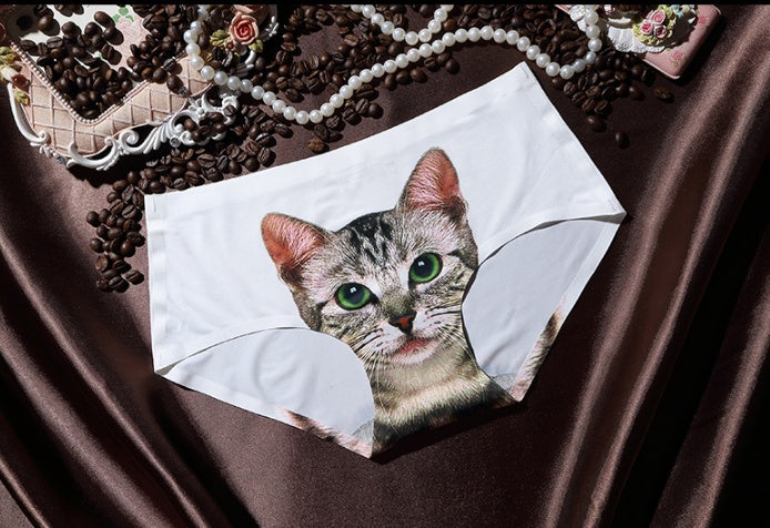 3D printing Women's Pussycat Panties Anti Emptied Cat Printing Underwear Women Panty Sexy Briefs Women Seamless Control Girls
