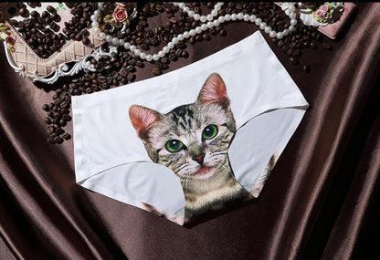 3D printing Women's Pussycat Panties Anti Emptied Cat Printing Underwear Women Panty Sexy Briefs Women Seamless Control Girls