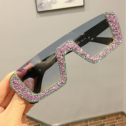 Rhinestone Square Sunglasses