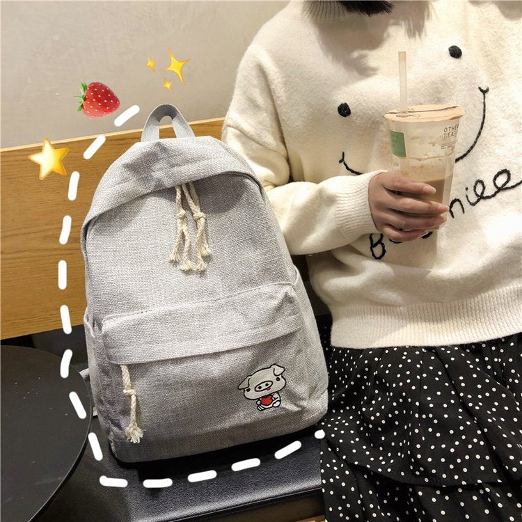 New Fashion Joker Simple Solid Color Backpack