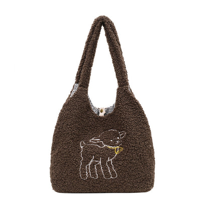 Lamb Bags Winter Shoulder Bag For Women Shopping Hnadbags