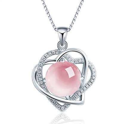 Collier en forme de coeur en cristal pour femmes