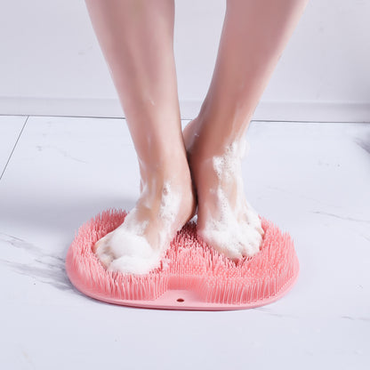 Brosse de bain de Massage, tapis de bain antidérapant, brosse de Massage du dos, ventouse en Silicone, tampon de frottement des pieds, outil de bain de nettoyage du corps