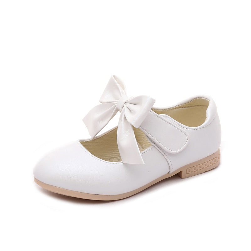 Chaussures filles chaussures en cuir blanc Bowknot filles enfants chaussures de princesse