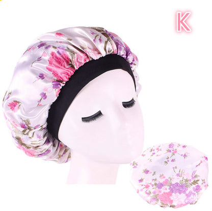 Beauty print Satin silk Bonnet sleep night cap