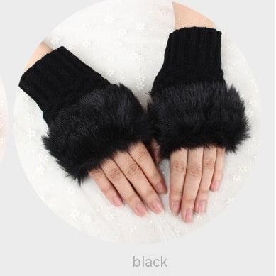 Thermal Women's Half Finger Polyester Gloves