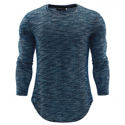 T-shirt à manches longues et col rond pour homme, Slim, nouvelle collection automne et hiver