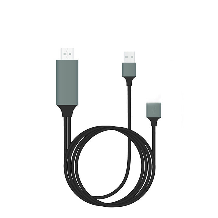 USB 1080P 2M 8 stift till HDMI TV AV-adapterkabel för iPhone 5 6 6S 7 7 Plus