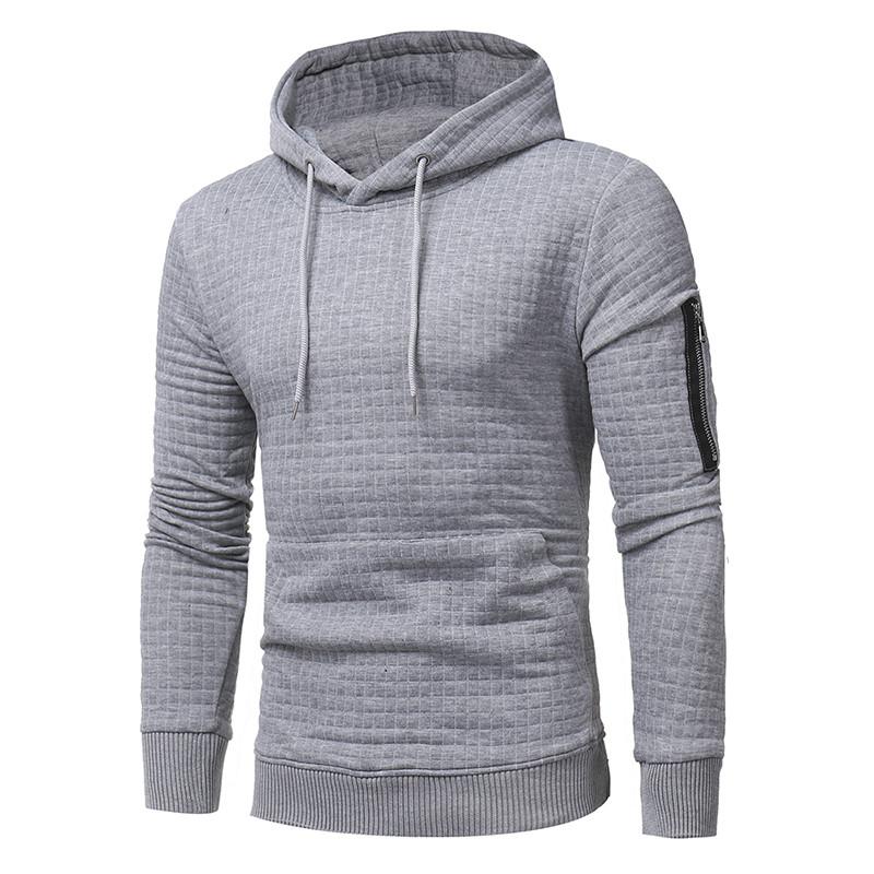 Män Sweatshirt Hoodie Med Arm Dragkedja Långärmad Slim Tops 