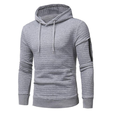 Men Sweatshirt Hoodie With Arm Zipper Long Sleeve Slim Tops