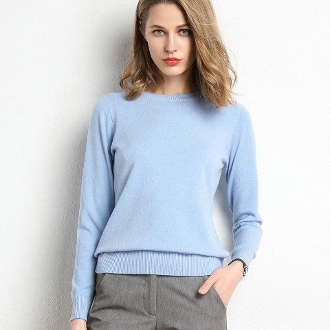 New Sweater Women Knitted Sweater Round Neck Bottoming Shirt