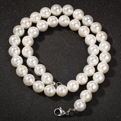 Simple Cross 8-10mm Pearl Necklace Trendy Accessories For Men And Women